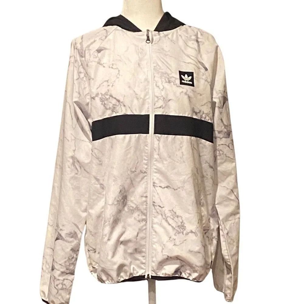 ADIDAS Marble BB Packable Wind Jacket Climalite Size Medium Men’s Windbreaker